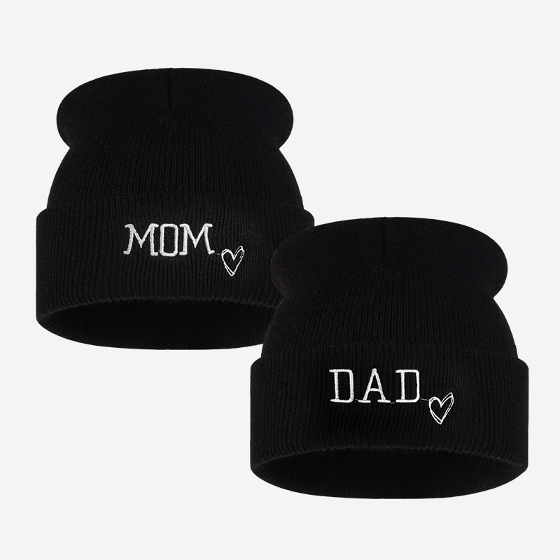 Beanie Cuffed Knit - 2-teiliges Set für Erwachsene, MOM DAD,