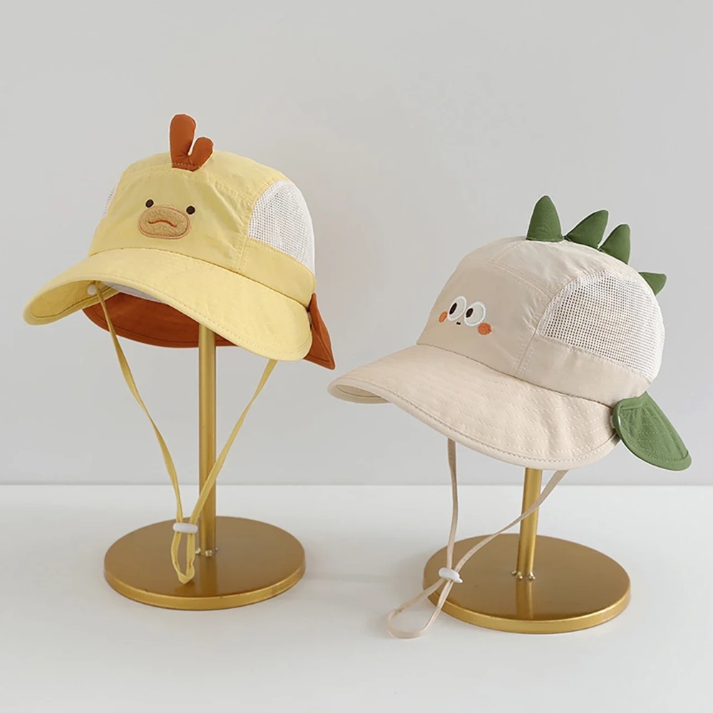Bucket Hat Cotton - Niedlicher Cartoon-Baby-Strandhut mit Bären- und Hasenohren,